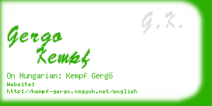 gergo kempf business card